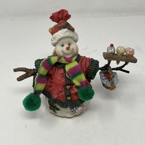 Resin Snowman Figurine‎ 6” Sno Comes Fresh Sign Holiday Winter Decor
